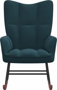 vidaXL Fotel bujany, niebieski, tapicerowany aksamitem 3