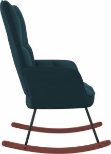 vidaXL Fotel bujany, niebieski, tapicerowany aksamitem 4