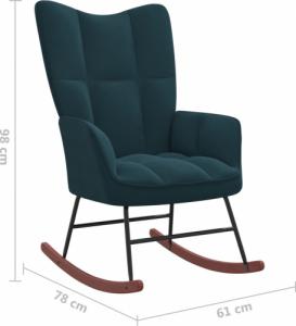 vidaXL Fotel bujany, niebieski, tapicerowany aksamitem 7