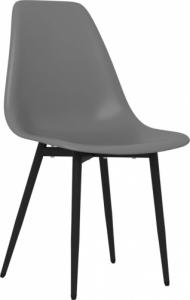 vidaXL Krzesła stołowe, 4 sztuki, szare, PP 3