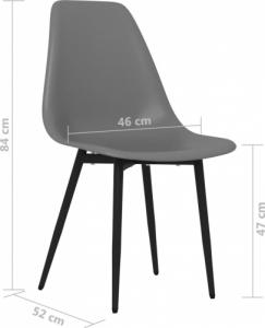 vidaXL Krzesła stołowe, 4 sztuki, szare, PP 7