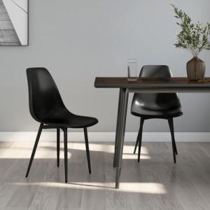 vidaXL Krzesła stołowe, 2 sztuki, czarne, PP 1