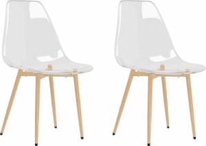 vidaXL Krzesła stołowe, 2 szt., transparentne, PET 2