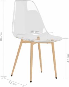 vidaXL Krzesła stołowe, 4 szt., transparentne, PET 7