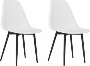 vidaXL Krzesła stołowe, 2 sztuki, białe, PP 2