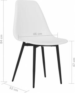 vidaXL Krzesła stołowe, 2 sztuki, białe, PP 7