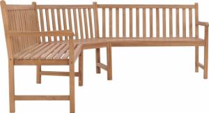 vidaXL Ogrodowa ławka narożna, 185x185x90 cm, lite drewno tekowe 2