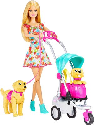 Lalka Barbie Mattel BRB Barbie spacer z pieskami CNB21 p4 1