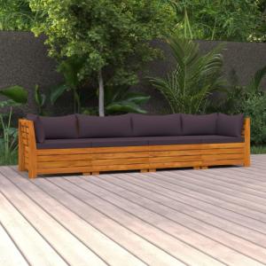 vidaXL 4-osobowa sofa ogrodowa z poduszkami, lite drewno akacjowe 1