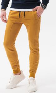 Ombre Spodnie męskie dresowe joggery P867 - musztardowe XL 1