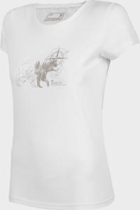 4f Koszulka damska H4L22-TSD067 Złamana biel r. L 1