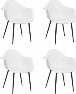 vidaXL Krzesła stołowe, 4 sztuki, białe, PP 2
