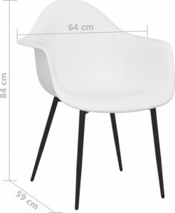 vidaXL Krzesła stołowe, 4 sztuki, białe, PP 7