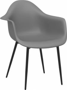 vidaXL Krzesła stołowe, 4 sztuki, szare, PP 3