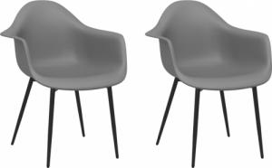 vidaXL Krzesła stołowe, 2 sztuki, szare, PP 2