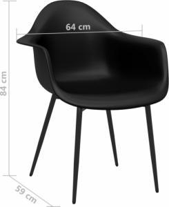 vidaXL Krzesła stołowe, 4 szt., czarne, PP 7