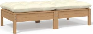 vidaXL 2-osobowa sofa ogrodowa z kremowymi poduszkami, drewno sosnowe 1