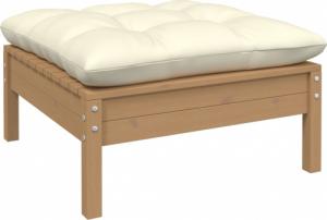 vidaXL 2-osobowa sofa ogrodowa z kremowymi poduszkami, drewno sosnowe 2
