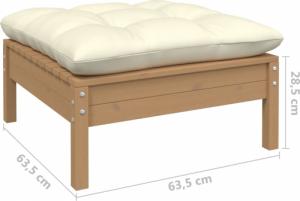 vidaXL 2-osobowa sofa ogrodowa z kremowymi poduszkami, drewno sosnowe 6
