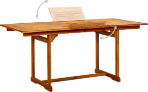 vidaXL Ogrodowy stół jadalniany, (120-170)x80x75 cm, drewno akacjowe 3