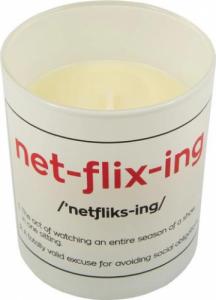 Fisura świeca Net-flix-ing 7,5 x 12 cm wosk biały 1