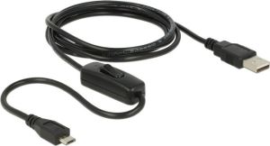 Kabel USB Delock USB-A - microUSB 1.5 m Czarny (84803) 1