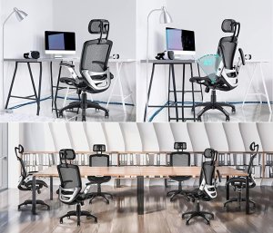 Biurko Mozos Biurko Mozos ED PRO WH Białe 120 cmx60 cm + Krzesło biurowe Ergo-C Czarne 14