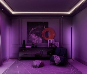 Mozos Mozos EDF-ECO-BK - stelaż do biurka czarny z elektryczną regulacją wysokości + Lampa podłogowa narożna LC-RGB LED biała 41