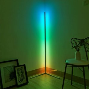 Mozos Mozos Stelaż do biurka biały z elektryczną regulacją wysokości BIAŁY + Lampa podłogowa narożna LC-RGB LED biała 19