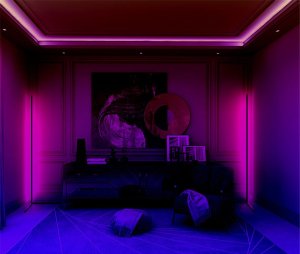 Mozos Mozos Stelaż do biurka biały z elektryczną regulacją wysokości BIAŁY + Lampa podłogowa narożna LC-RGB LED biała 20