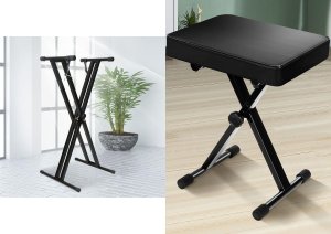 Mozos Mozos  KSX1 statyw pod instrumenty klawiszowe + PB01 składane krzesło do pianina keyboard 1