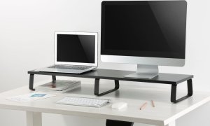 Mozos Mozos DUAL RISER S podstawka półka pod dwa monitory + PODŚWIETLANA PODKŁADKA 80x30CM 3