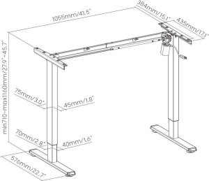 Mozos Mozos Stelaż do biurka czarny z elektryczną regulacją wysokości EDF-PRO-BK + PODŚWIETLANA PODKŁADKA 80x30CM 26