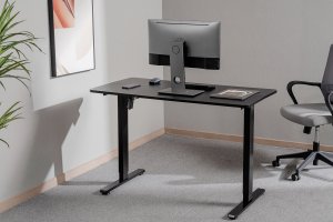 Mozos Mozos Stelaż do biurka czarny z elektryczną regulacją wysokości EDF-PRO-BK + PODŚWIETLANA PODKŁADKA 80x30CM 28