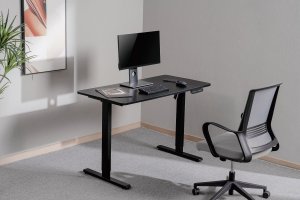 Mozos Mozos Stelaż do biurka czarny z elektryczną regulacją wysokości EDF-PRO-BK + PODŚWIETLANA PODKŁADKA 80x30CM 30