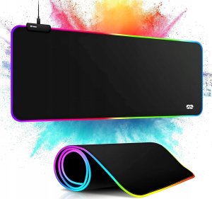 Mozos Mozos Stelaż do biurka czarny z elektryczną regulacją wysokości EDF-PRO-BK + PODŚWIETLANA PODKŁADKA 80x30CM 32