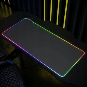 Mozos Mozos Stelaż do biurka czarny z elektryczną regulacją wysokości EDF-PRO-BK + PODŚWIETLANA PODKŁADKA 80x30CM 36