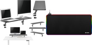 Mozos Mozos Clamp Dual Riser - czarna + Podkładka Gaming-MP 16