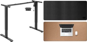 Mozos Mozos EDF-ECO-BK - stelaż do biurka czarny z elektryczną regulacją wysokości + Podkładka LDP1260 Czarna 20