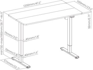 Biurko Mozos Biurko Mozos ED PRO WH Białe 120 cmx60 cm + Podkładka LDP1260 Czarna 29