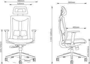 Krzesło biurowe Mozos Krzesło biurowe Mozos Ergo-F Czarne + Podnóżek biurowy FS1 11
