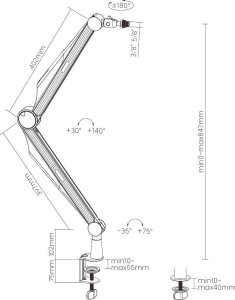 Mikrofon Mozos Mikrofon Mozos USB MKIT-900PRO Gamer + Ramię statyw mikrofonowy czarny 80 cm SB41 16
