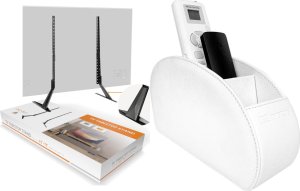 Mozos Mozos Stojak biurkowy TS2 23'' - 75'' + RCH-1-WH organizer na piloty biały 1