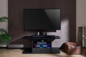 Mozos Mozos Stolik RTV czarny CTS2 + Głośniki komputerowe GS-BAR BT 14