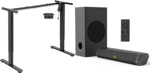 Mozos Mozos EDF-ECO-BK - stelaż do biurka czarny z elektryczną regulacją wysokości + Głośniki komputerowe GS-BAR BT 1