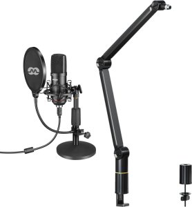 Mikrofon Mozos Mikrofon Mozos USB MKIT-900PRO Gamer + Statyw biurkowy (SB38-BK) 1