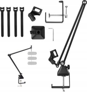 Mikrofon Mozos Mikrofon Mozos USB MKIT-900PRO Gamer + Statyw biurkowy na mikrofon czarny SB42 10