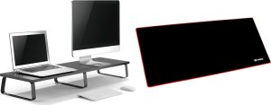 Mozos Mozos DUAL RISER S podstawka półka pod dwa monitory + Podkładka PM-GAME 1