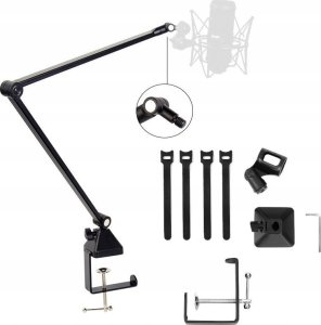 Mozos Mozos Statyw biurkowy na mikrofon czarny SB42 + Pop filtr mikrofonowy PS-1 2