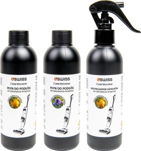 Odkurzacz pionowy 4Swiss VC024 CleanBooster Black + środki czystości 12